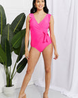 Marina West Swim Full Size Float On Ruffle Faux Wrap One-Piece in Pink - Online Only