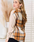 Double Take Plaid Print Dropped Shoulder Shirt