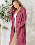 Basic Bae Full Size Ribbed Open Front Long Sleeve Cardigan