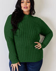 Basic Bae Full Size Ribbed Mock Neck Long Sleeve T-Shirt