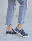 Forever Link Plaid Plush Flat Sneakers