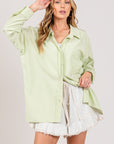 SAGE + FIG Striped Button Up Long Sleeve Shirt