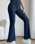 Basic Bae Full Size Ribbed High Waist Flare Pants