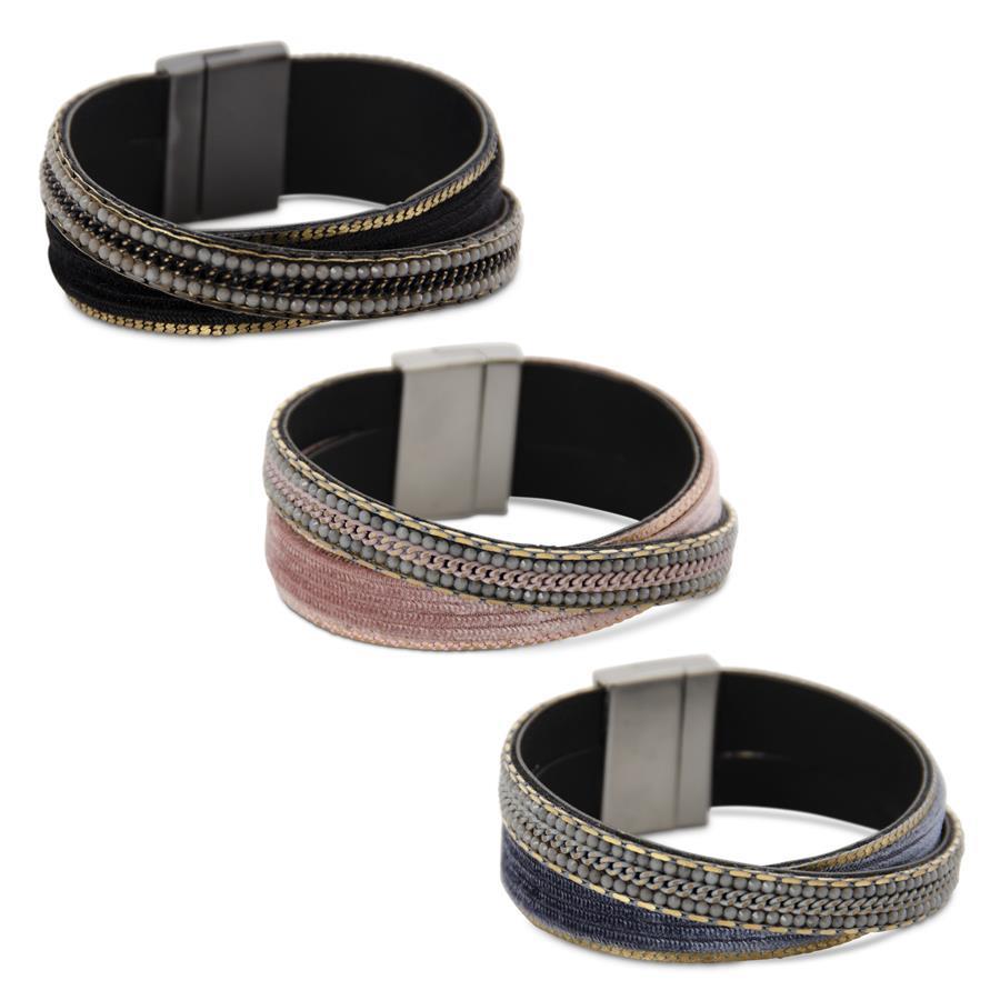 Velvet and Beads Magnetic Bracelets