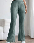 Basic Bae Full Size Ribbed High Waist Flare Pants