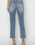 RISEN Full Size High Waist Distressed Cropped Jeans