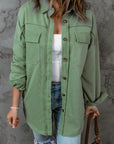 Button Front Shacket with Pockets - Online Only