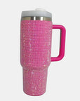 Rhinestone Stainless Steel Tumbler with Straw