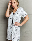 MOON NITE Quilted Quivers Button Down Sleepwear Dress - Online Only