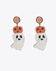 Ghost Shape Wooden Dangle Earrings