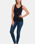 Zenana Round Neck Wide Strap Tank