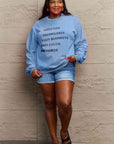 Simply Love Full Size Letter Graphic Round Neck Sweatshirt