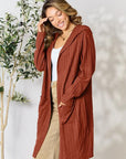 Basic Bae Full Size Ribbed Open Front Long Sleeve Cardigan