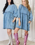 HEYSON Full Size Oversized Denim Babydoll Dress