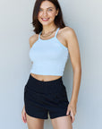 Ninexis Everyday Staple Soft Modal Short Strap Ribbed Tank Top in Blue - Online Only