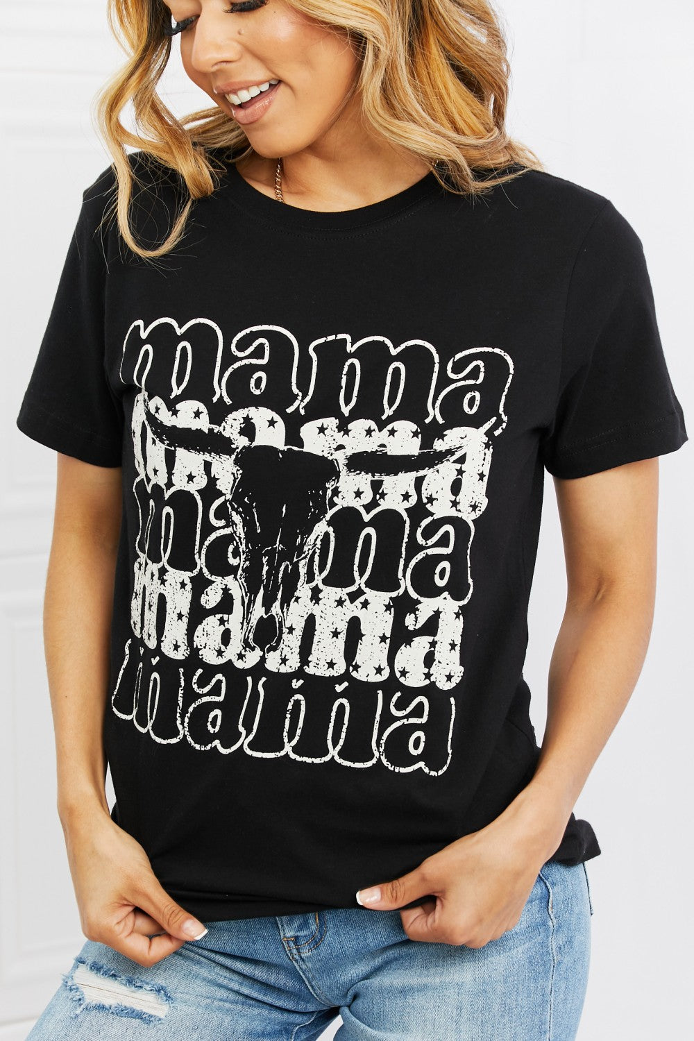 mineB I Got It From My Mama Graphic Tee in Black - Online Only