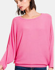 Zenana Ribbed Round Neck Long Sleeve Top