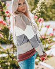Color Block Drop Shoulder Round Neck Sweater - Online Only