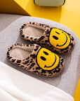 Melody Smiley Face Leopard Slippers