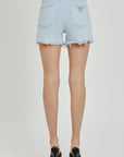 RISEN Full Size High Rise Distressed Detail Denim Shorts