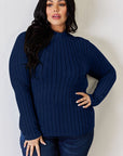 Basic Bae Full Size Ribbed Mock Neck Long Sleeve T-Shirt