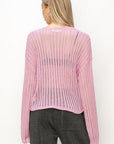 HYFVE Openwork Ribbed Long Sleeve Knit Top