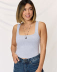 Zenana Square Neck Wide Strap Cropped Cami