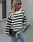 Striped Dropped Shoulder Sweater