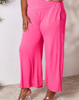 Double Take Full Size Smocked Wide Waistband Wide Leg Pants