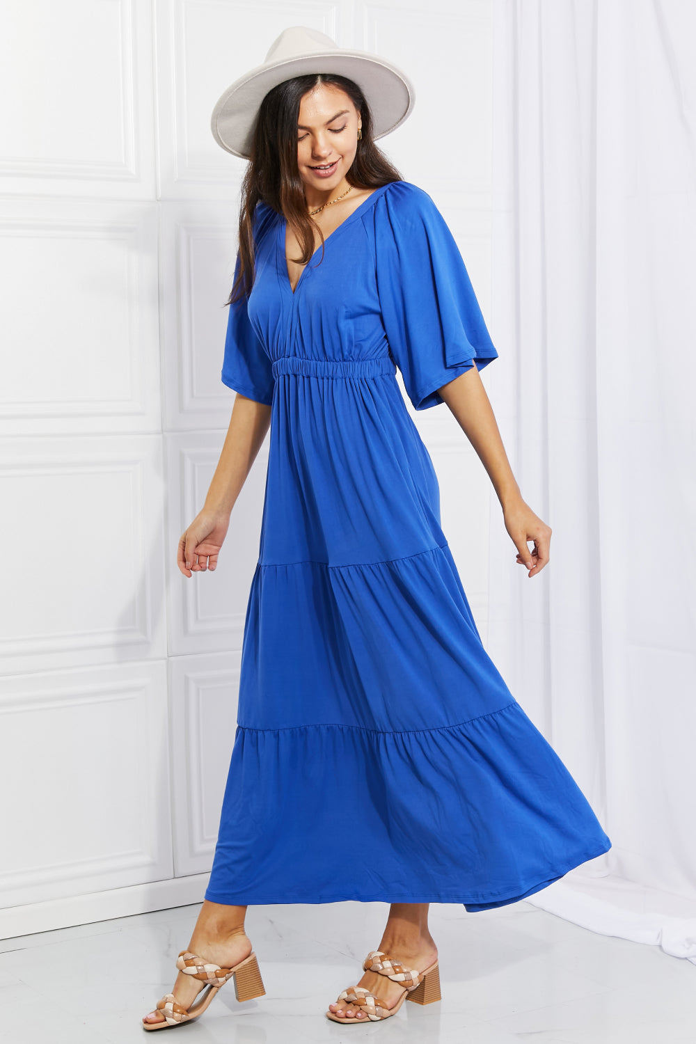 Culture Code My Muse Flare Sleeve Tiered Maxi Dress - Online Only