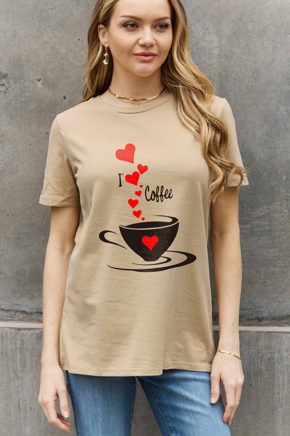 Simply Love I LOVE COFFEE Graphic Cotton Tee - Online Only