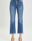 RISEN Full Size Button Fly Cropped Bootcut Jeans