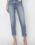 RISEN Full Size High Waist Distressed Cropped Jeans