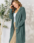 Basic Bae Full Size Ribbed Open Front Long Sleeve Cardigan