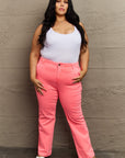 RISEN Kenya Full Size High Waist Side Twill Straight Jeans - Online Only