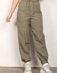 VERY J Drawstring Woven Parachute Joggers