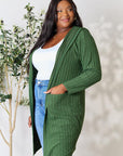 Basic Bae Full Size Ribbed Open Front Long Sleeve Cardigan