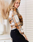 Double Take Plaid Print Dropped Shoulder Shirt