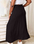 Double Take Full Size Soft Rayon Drawstring Waist Maxi Skirt Rayon