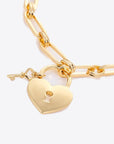 Heart Lock Charm Chain Bracelet - Online Only