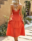 Smocked Strapless Tiered Midi Dress - Online Only