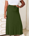 Double Take Full Size Soft Rayon Drawstring Waist Maxi Skirt Rayon