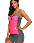 Two-Tone Sweetheart Neck Two-Piece Swimsuit - Online Only