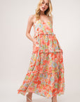 And The Why Floral Ruffled Tiered Maxi Cami Dress