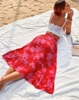 Floral Printed Elastic Waist Skirt - Online Only