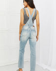 Judy Blue Melina Distressed Straight Leg Overalls - Online Only