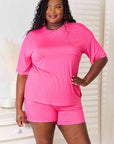 Basic Bae Full Size Soft Rayon Half Sleeve Top and Shorts Set