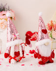 Valentine's Day Sequined Heart Pointed Hat Faceless Gnome - Online Only