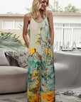Tie-Dye Spaghetti Strap Jumpsuit with Pockets - Online Only