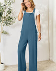 Double Take Full Size Wide Strap Overall with Pockets